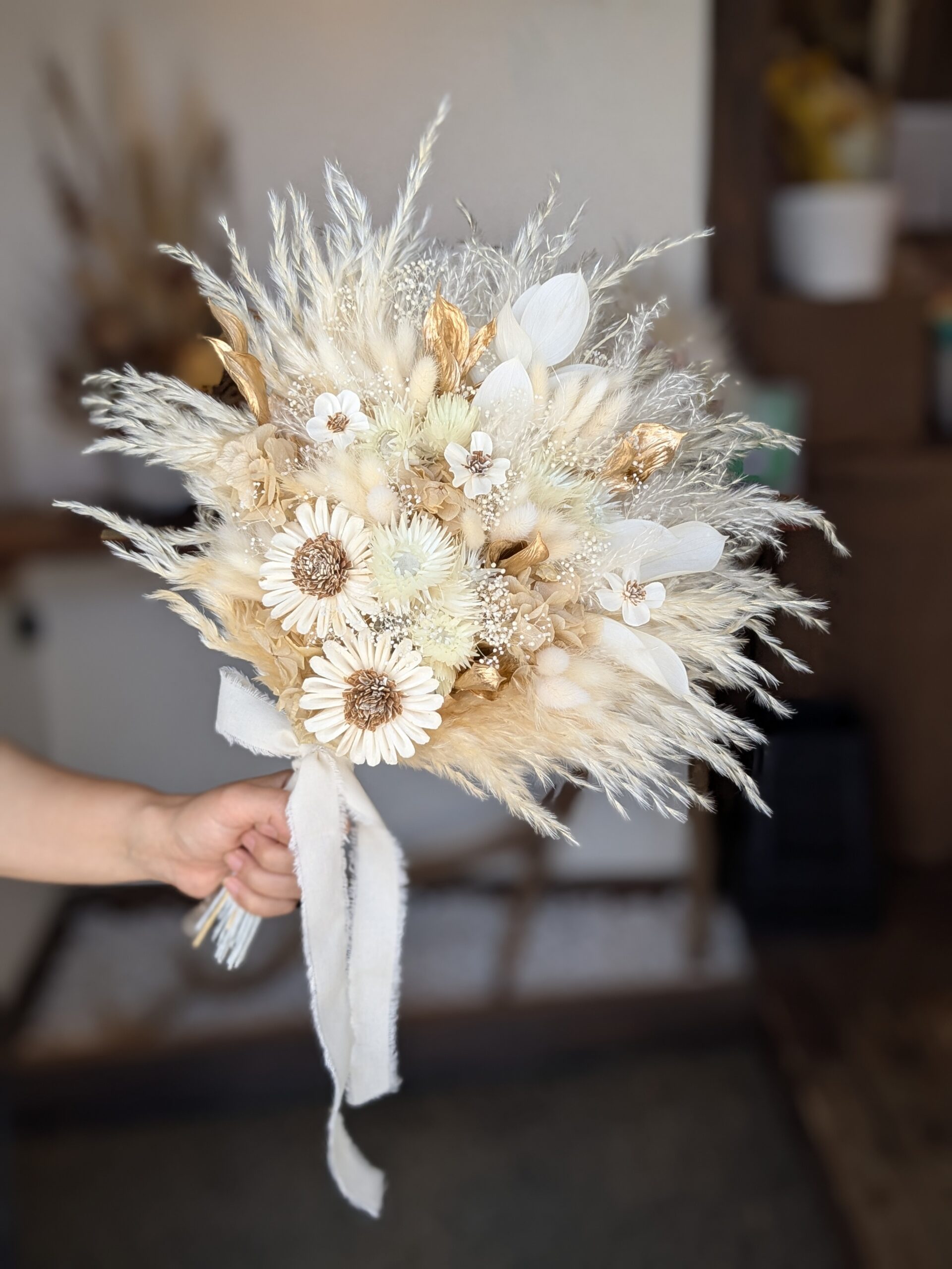 パンパスブーケ|ホワイト×ゴールド