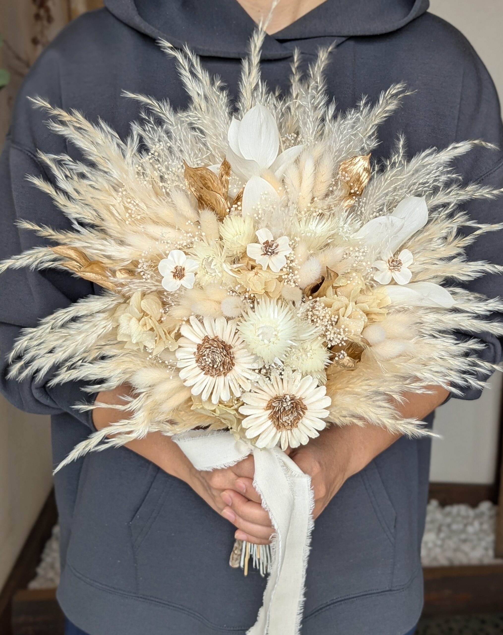 パンパスブーケ|ホワイト×ゴールド - 画像 (4)