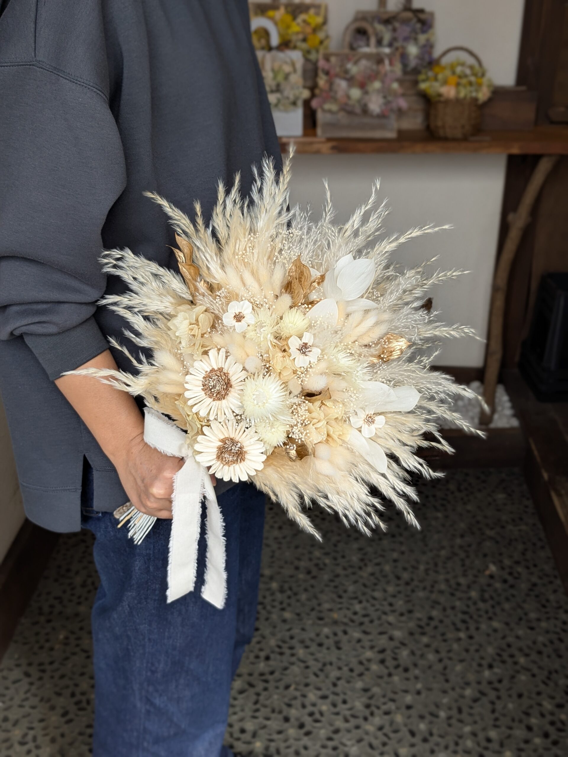 パンパスブーケ|ホワイト×ゴールド - 画像 (5)