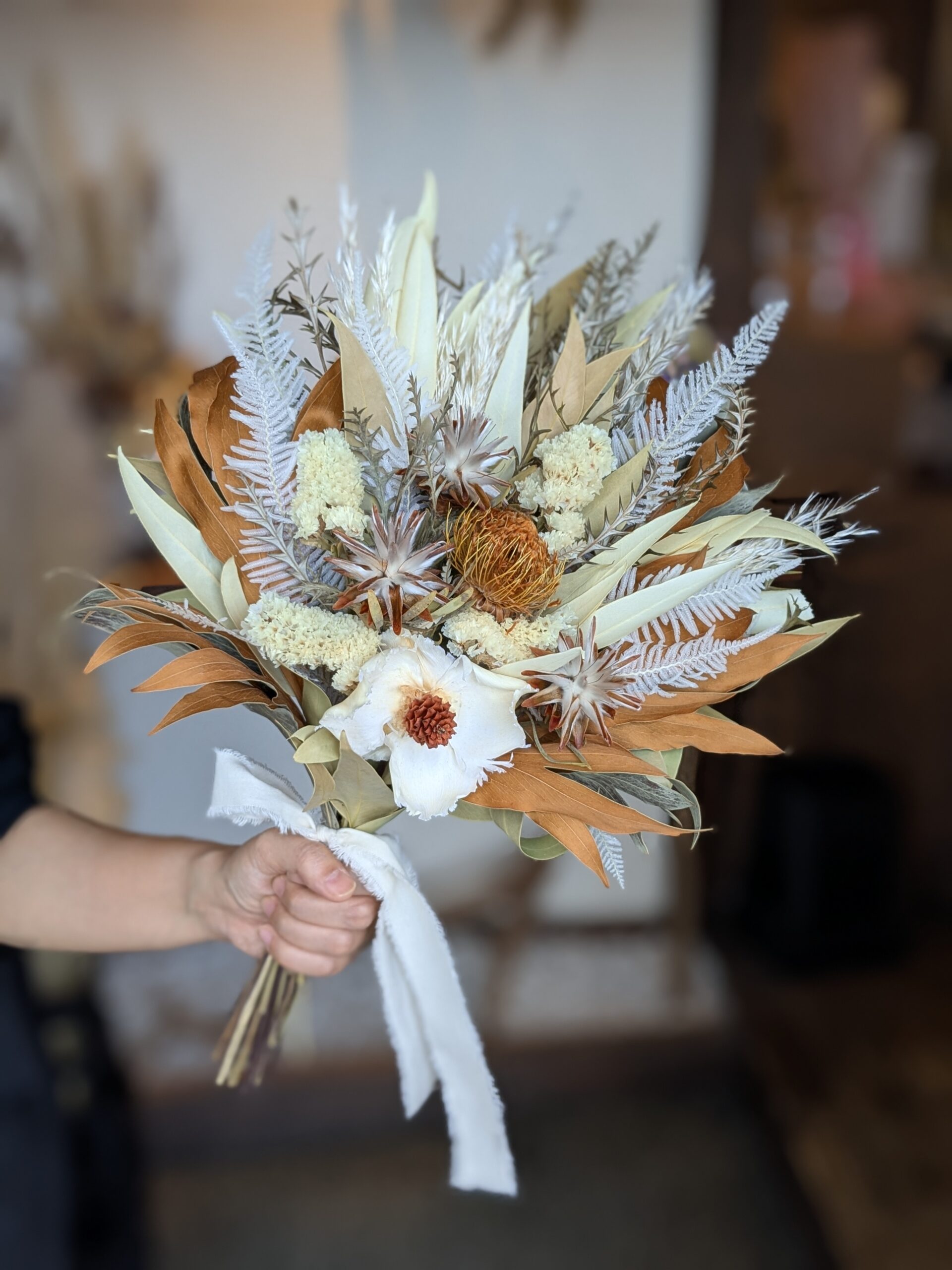 ドライブーケ|パームフラワー×ドライアンドラ