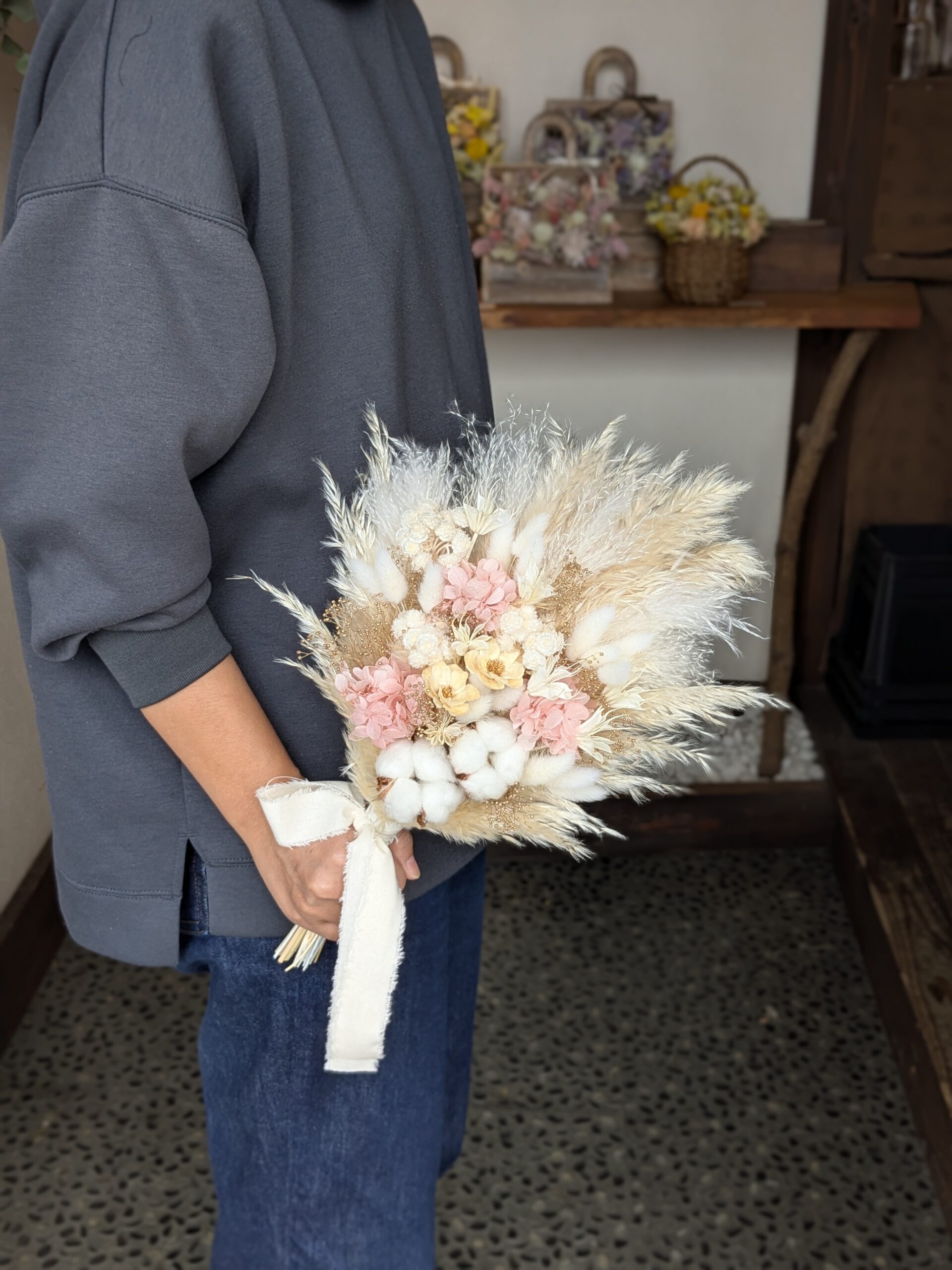 パンパスブーケ|アイボリー×ピンク - 画像 (4)