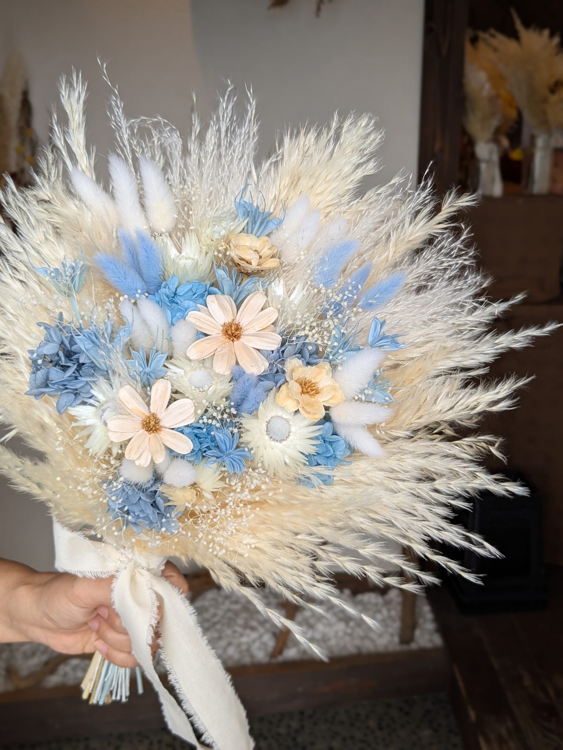 パンパスブーケ|ホワイト×ブルー - 画像 (2)
