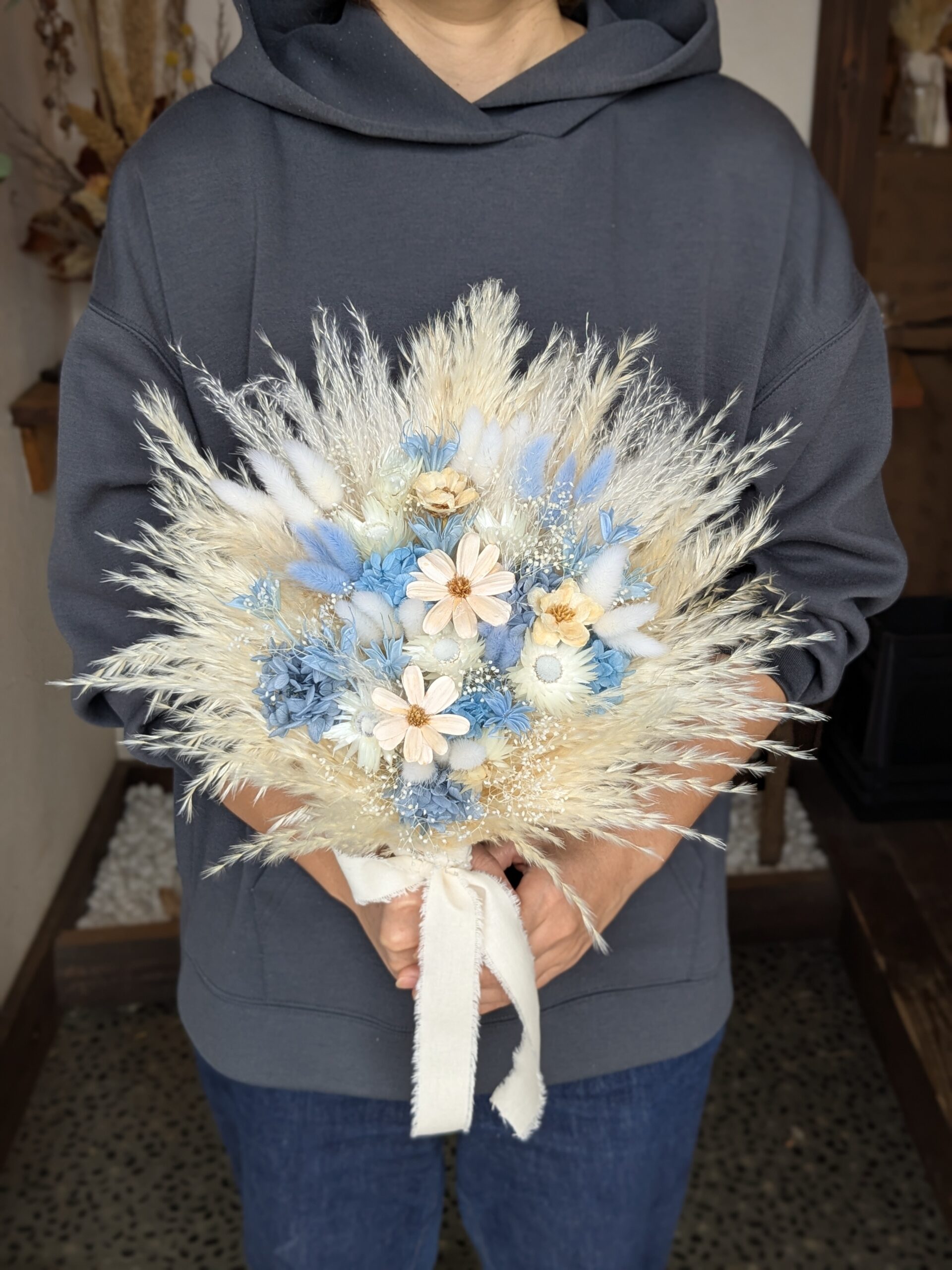 パンパスブーケ|ホワイト×ブルー - 画像 (3)